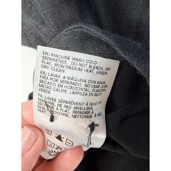 Reformation Tate Linen Halter Top Black Button Front Size 4 NWT - Picture 9 of 16